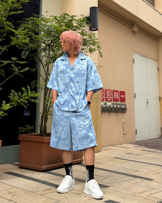 ルーズ半袖シャツセットアップ