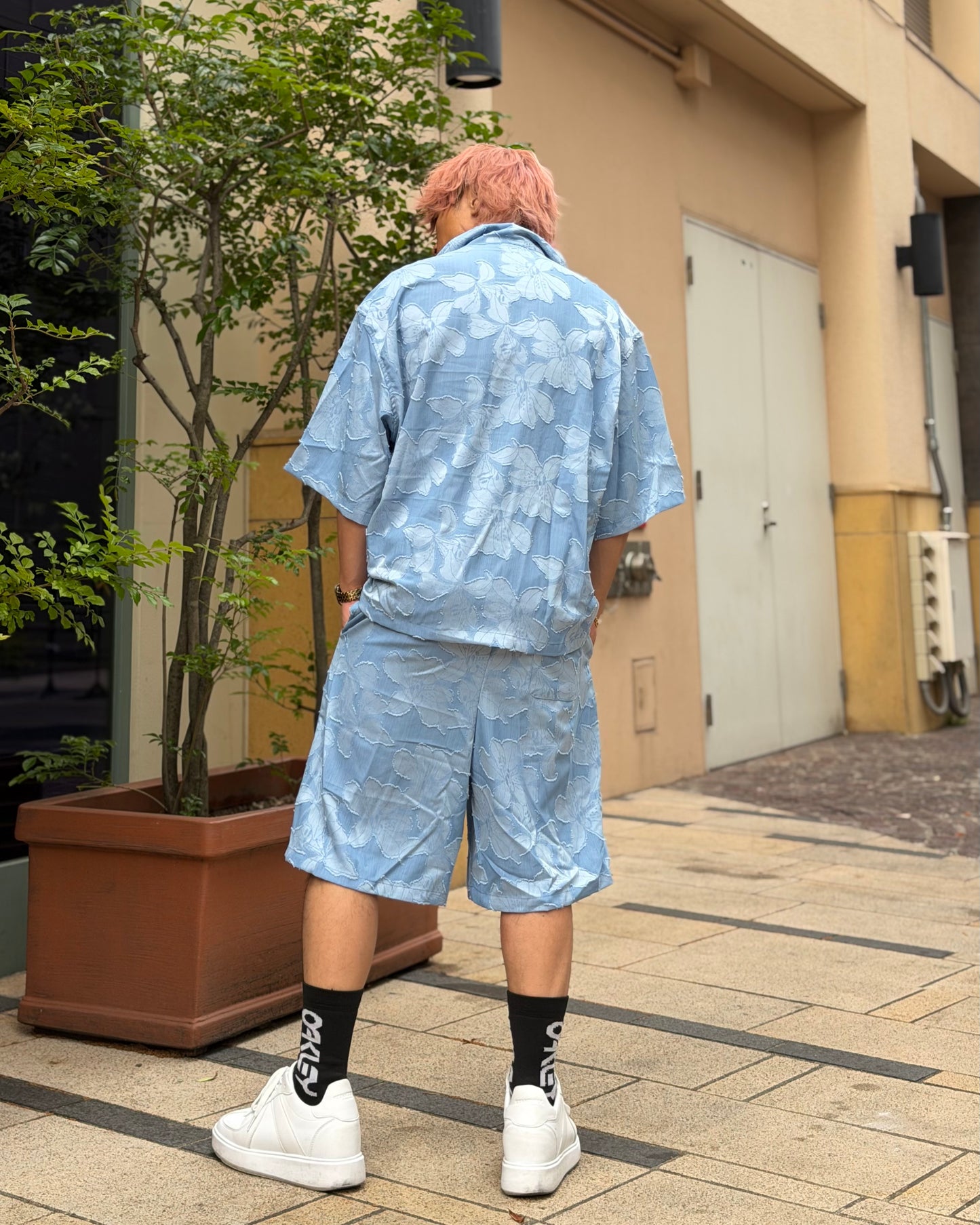 ルーズ半袖シャツセットアップ